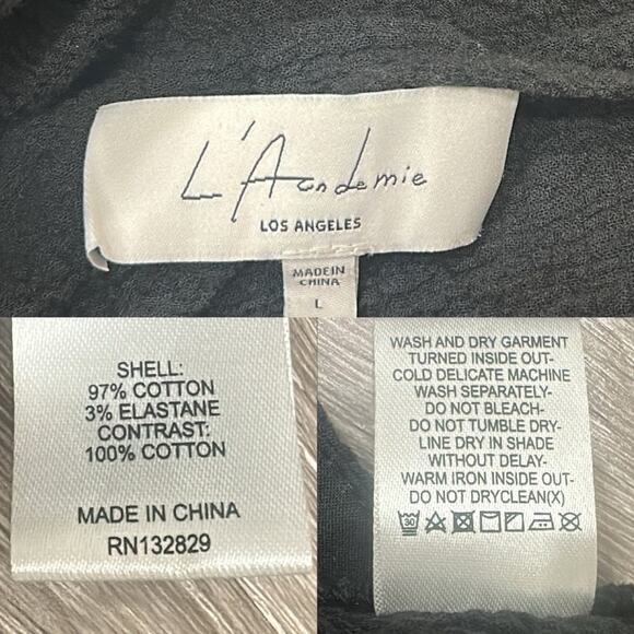 L’Academie Revolve Black Marva Textured Mini Dress Boho Resort Beach Coastal - Picture 9 of 10